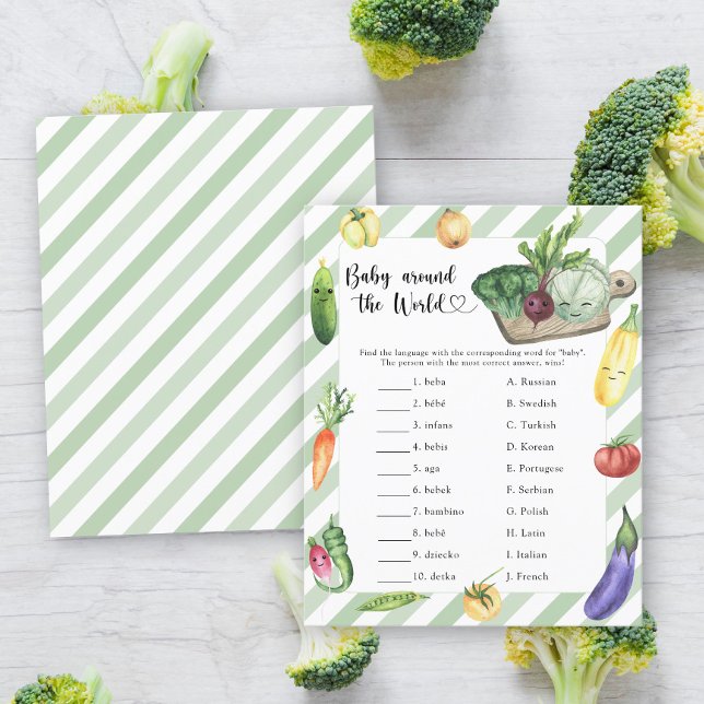 Veggie baby shower - baby around the world game (Creator Uploaded)