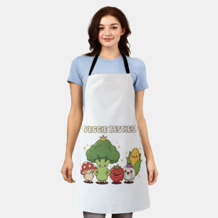 Veggie Besties Cute Kawaii Cartoon Vegetable Apron