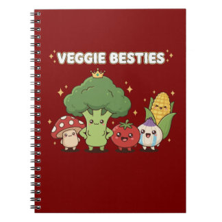 Veggie Besties | Cute Kawaii Cartoon Vegetable Notebook
