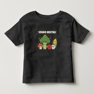 Veggie Besties   Cute Kawaii Cartoon Vegetable  Toddler T-shirt