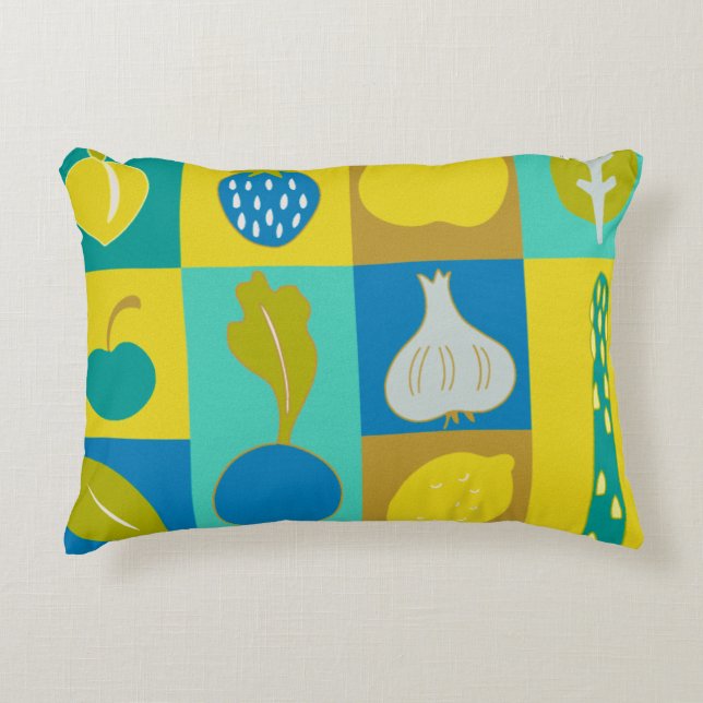 Veggie Blocks I Accent Pillow (Front)