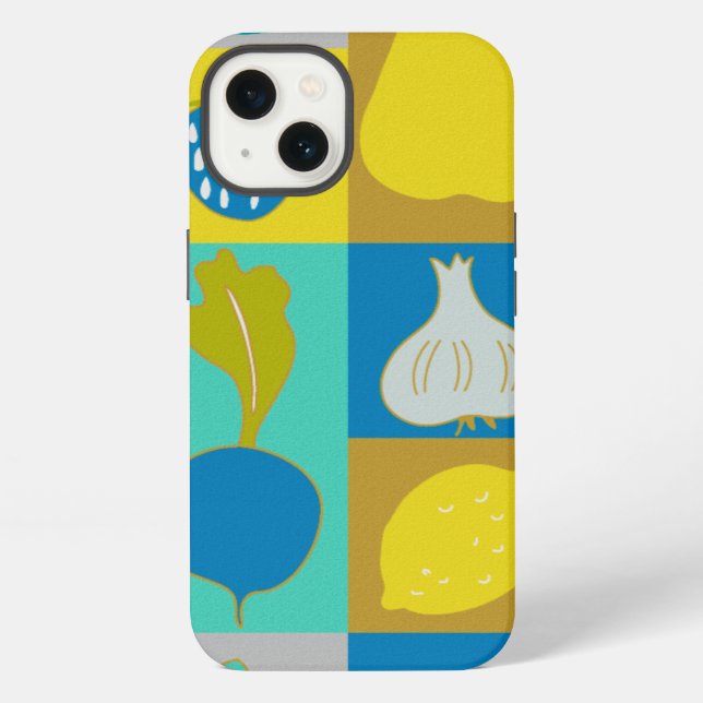 Veggie Blocks I iPhone Case (Back)