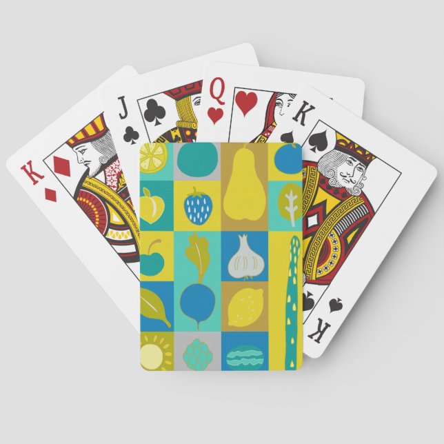 Veggie Blocks I Playing Cards (Back)