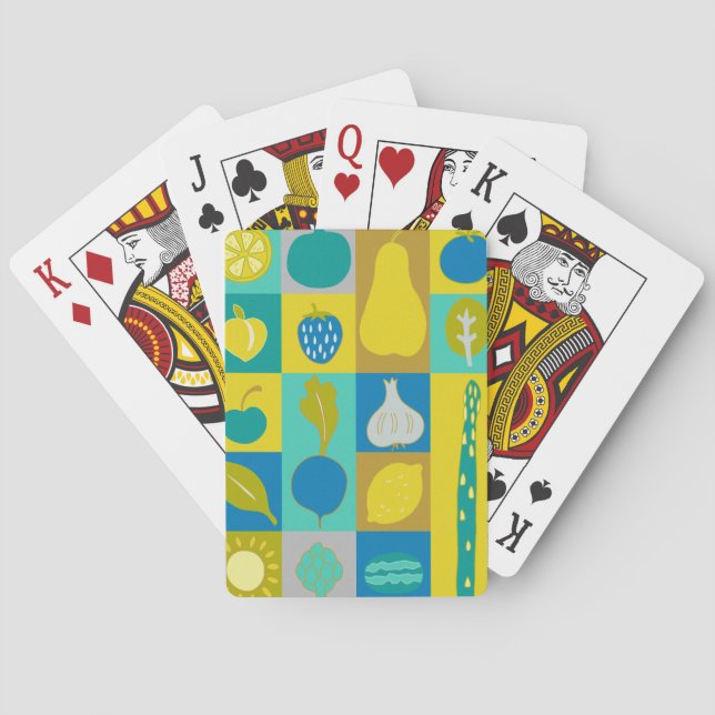 Veggie Blocks I Playing Cards (Back)