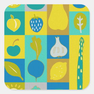Veggie Blocks I Square Sticker