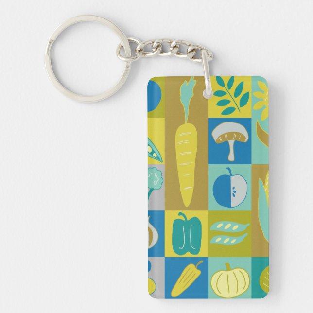 Veggie Blocks II Keychain (Front)