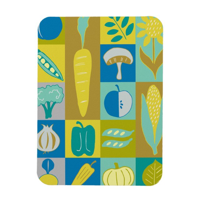 Veggie Blocks II Magnet (Vertical)