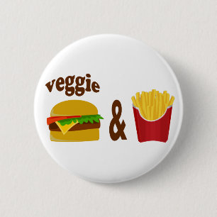 Veggie Burger and Fries 2 Inch Round Button
