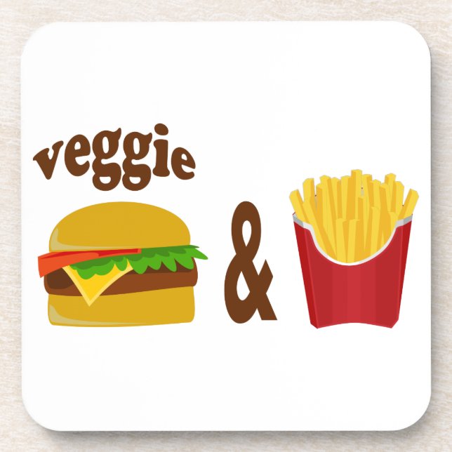 Veggie Burger and Fries Coaster (Front)