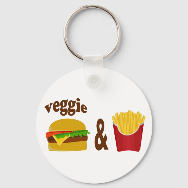 Veggie Burger and Fries Keychain (Front)