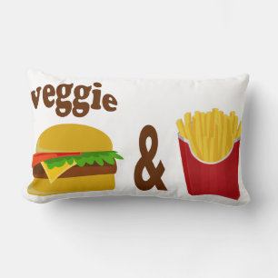 Veggie Burger and Fries Lumbar Pillow