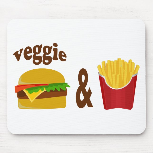 Veggie Burger and Fries Mouse Pad (Front)