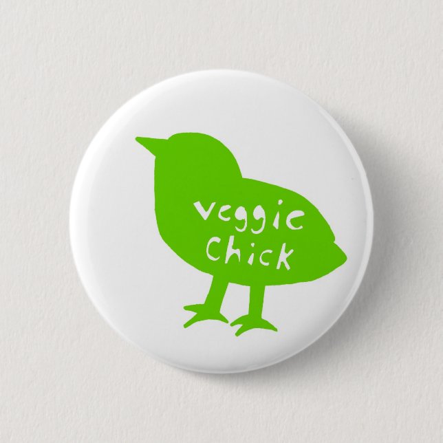 Veggie Chick Button (Green) (Front)