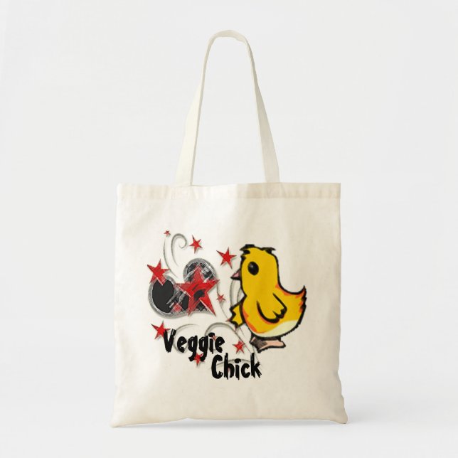 Veggie Chick Tote Bag (Front)