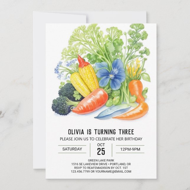 Veggie Delight Birthday Invitation (Front)