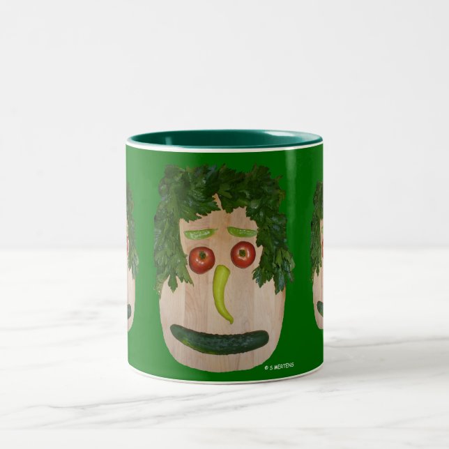 Veggie Face Two-Tone Coffee Mug (Center)