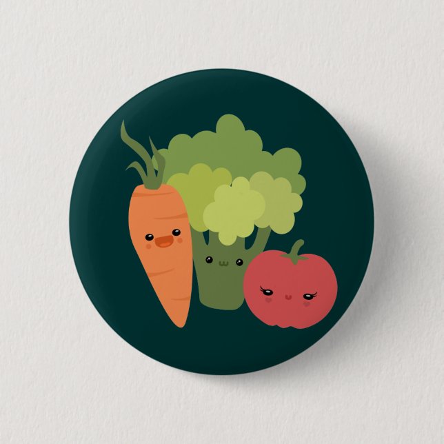Veggie Friends 2 Inch Round Button (Front)