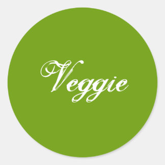 Veggie. Green. Slogan. Classic Round Sticker