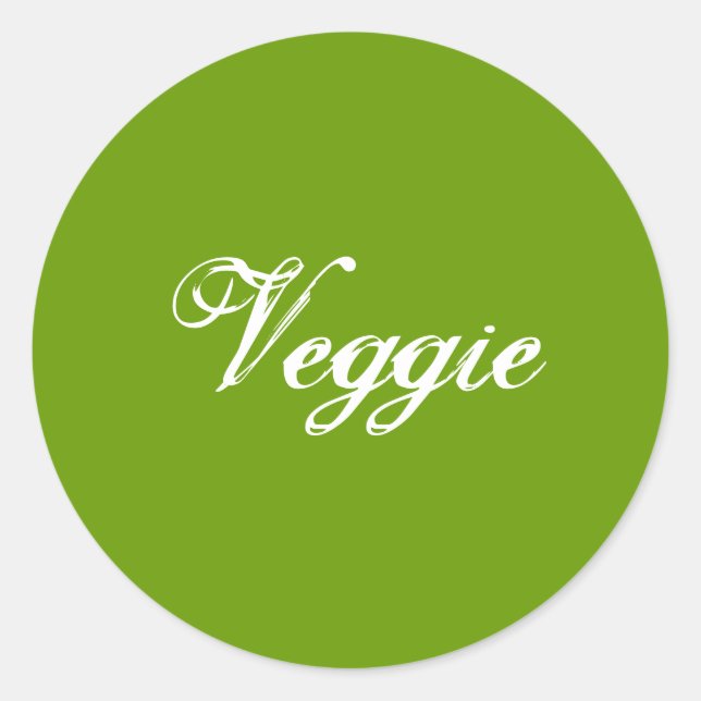 Veggie. Green. Slogan. Classic Round Sticker (Front)