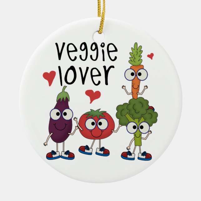 Veggie Lover Ceramic Ornament (Front)