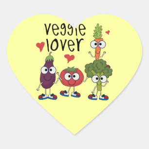 Veggie Lover Heart Sticker