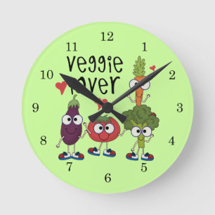 Veggie Lover Round Clock