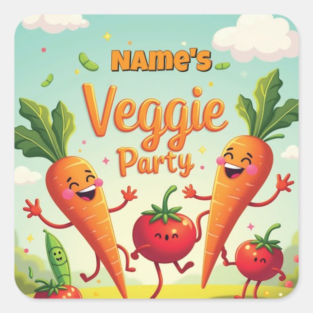 Veggie Party Favour Stickers (Front)