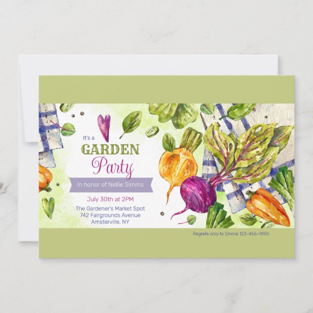 Veggie Patch Garden Invitation (Devant)