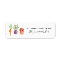 Veggie Patch Watercolor Address Label