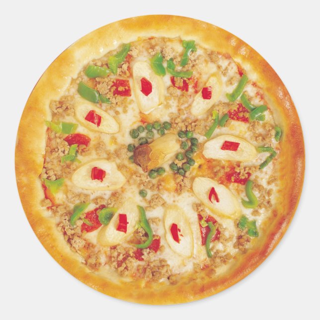 Veggie Pizza Classic Round Sticker (Front)