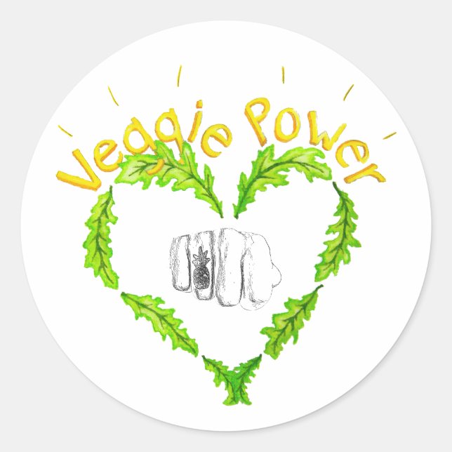 Veggie Power Runda Client Marks Classic Round Sticker (Front)