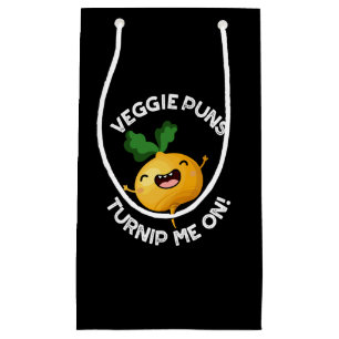 Veggie Puns Turnip Me On Funny Pun Dark BG Small Gift Bag