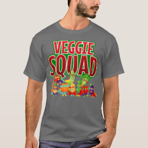 Veggie Squad   Retro Vegetable  Vegan Vegetarian  T-Shirt