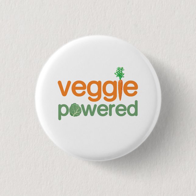 Veggie Vegetable Powered Vegetarian 1 Inch Round Button (Front)