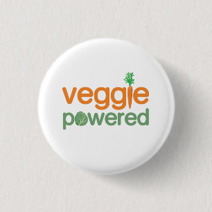 Veggie Vegetable Powered Vegetarian 1 Inch Round Button