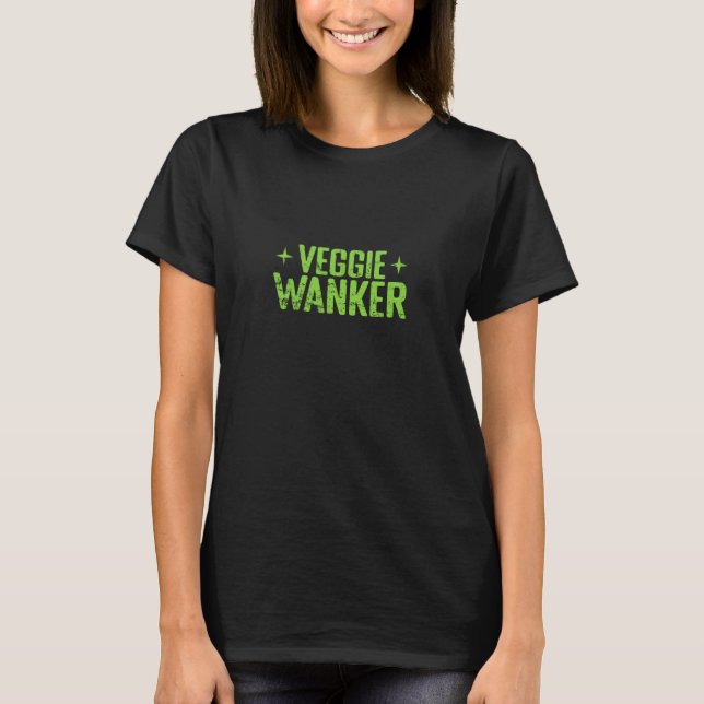 Veggie Wanker Bold Vegan Statement T-Shirt (Front)