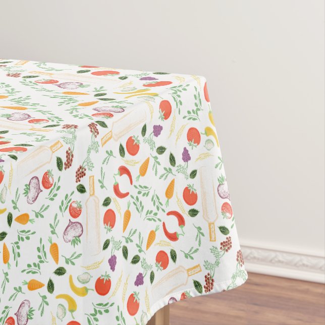 Veggies and Bottles Foodie Hip Tablecloth (In Situ)