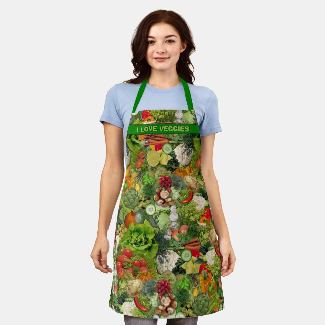 Veggies Apron with your Text (Worn)