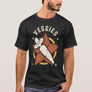Veggies Carrot Vegetarian Vegan Vintage Retro Clas T-Shirt