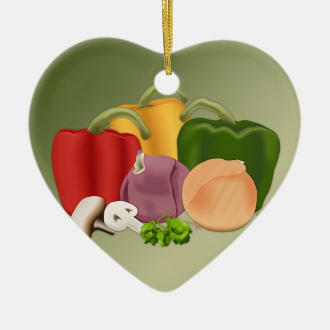 Veggies Ceramic Ornament (Front)