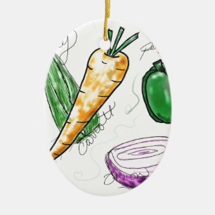 Veggies Ceramic Ornament