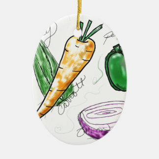 Veggies Ceramic Ornament