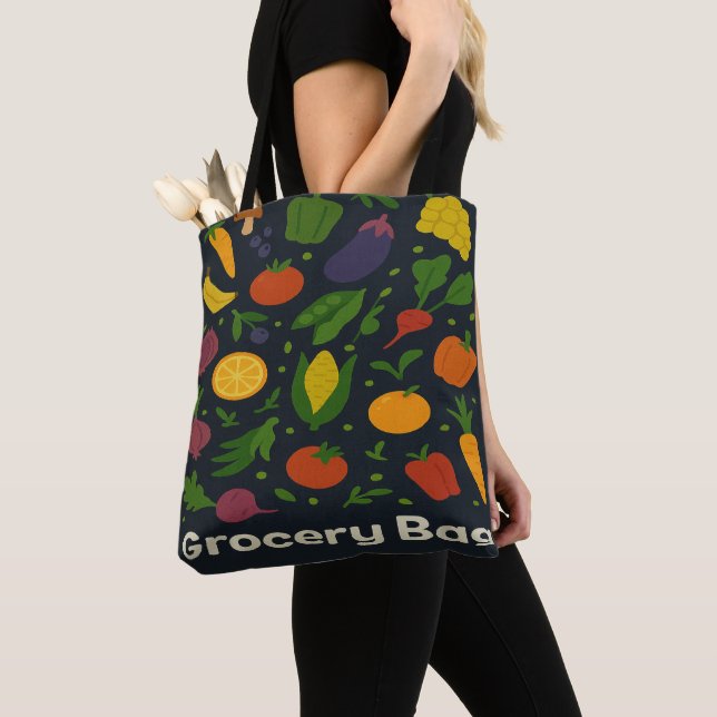 Veggies Grocery Tote Bag (Close Up)