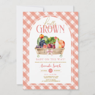 Veggies Locally Grown Baby Shower Gingham Invitation