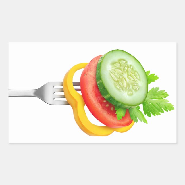 Veggies on a fork sticker (Front)