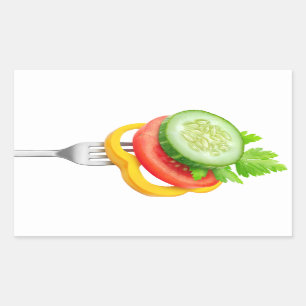 Veggies on a fork sticker