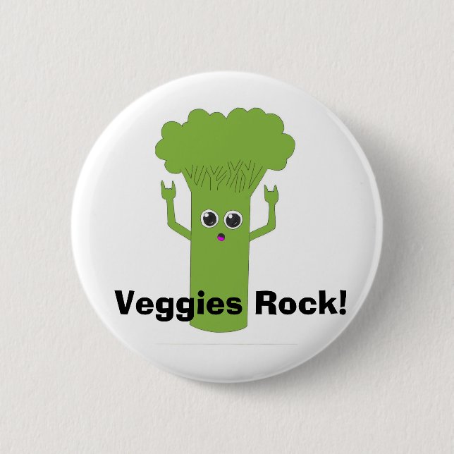 Veggies Rock! 2 Inch Round Button (Front)