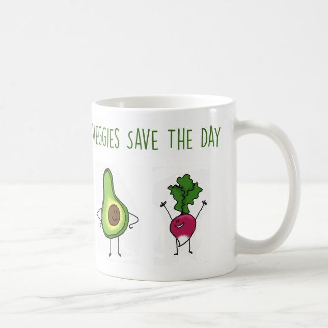 Veggies Save The Day Avocado and Radish Mug (Right)