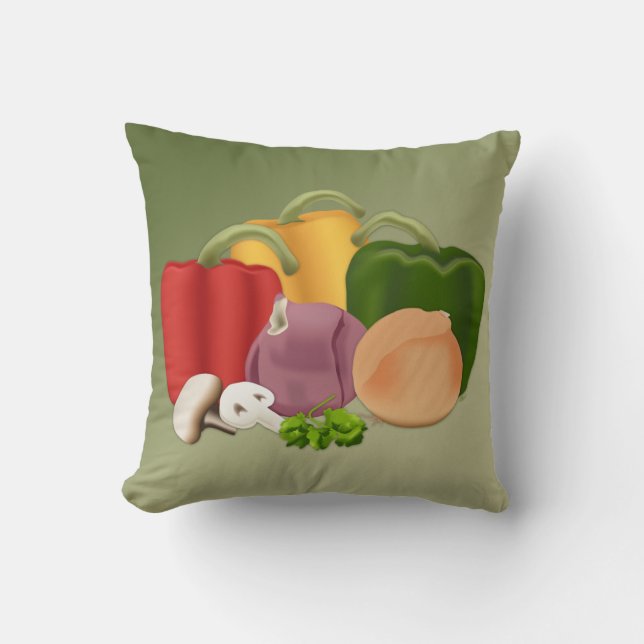 Veggies Throw Pillow (Front)