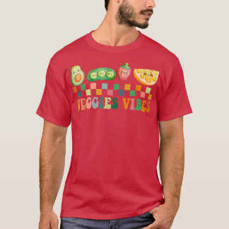 Veggies Vibes Retro World Vegetarian Day Vegan Lif T-Shirt
